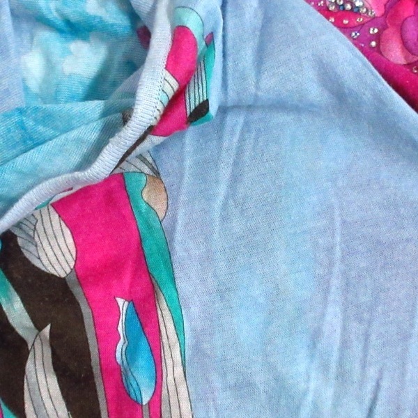 レオナール LEONARD チュニック サイズ38 M - ライトブルー×ピンク×マルチ レディース 半袖/花柄/ラインストーン ワンピースの画像6