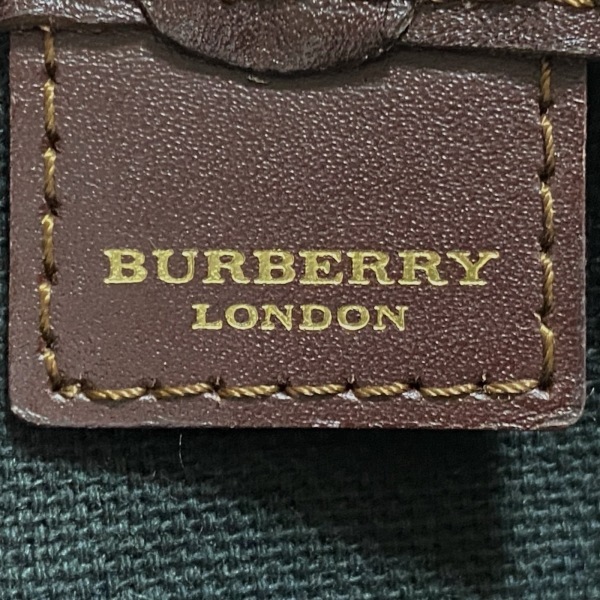 バーバリーロンドン Burberry LONDON ハンドバッグ - PVC(塩化ビニール)×レザー ベージュ×黒×マルチ チェック柄/ミニバッグ バッグの画像8