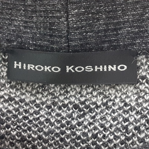 ヒロココシノ HIROKO KOSHINO サイズ40 M - 黒×ダークグレー×白 レディース ハイネック/長袖/ひざ丈/ニット/ラメ ワンピース_画像3