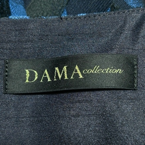 ダーマコレクション DAMAcollection サイズ9 M - ポリエステル 黒×ネイビー レディース ノースリーブ/ひざ丈 美品 ワンピース_画像3