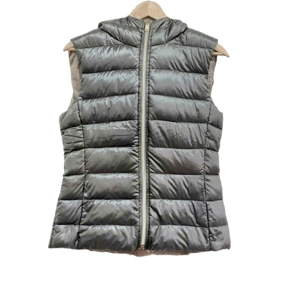  hell noHERNO down vest size 44 L - gray beige × beige lady's reversible / autumn / winter jacket 