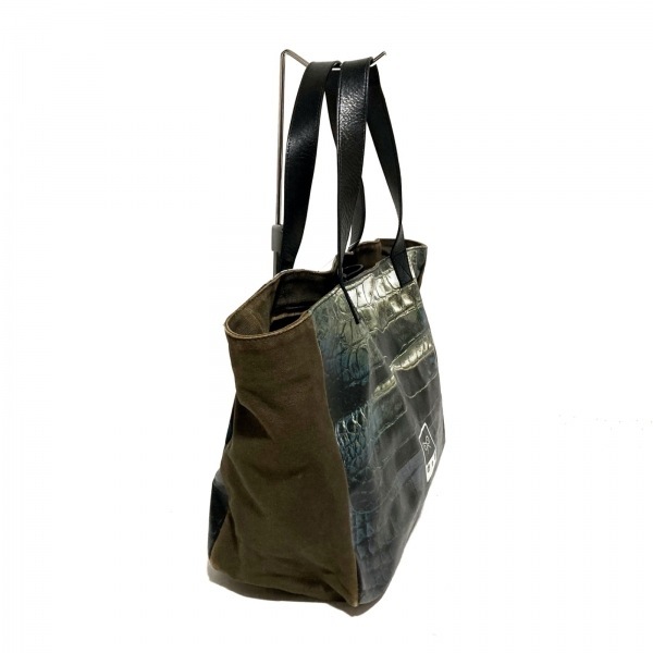  Anya Hindmarch Anya Hindmarch большая сумка - покрытие парусина × парусина темно-зеленый × чёрный × мульти- сумка 