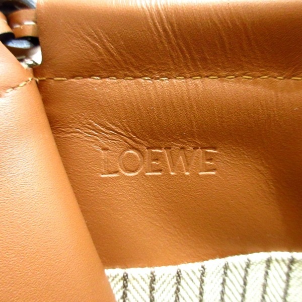 ロエベ LOEWE トートバッグ 701946 クッショントート キャンバス×レザー ダークブラウン×ブラウン レディース バッグ_画像7