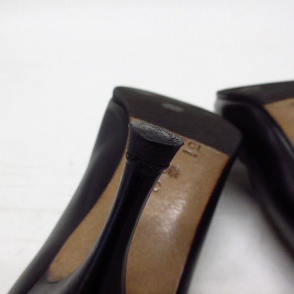 グッチ GUCCI パンプス 36 C ホースビット レザー×金属素材 黒×ゴールド レディース アウトソール張替済 靴の画像7
