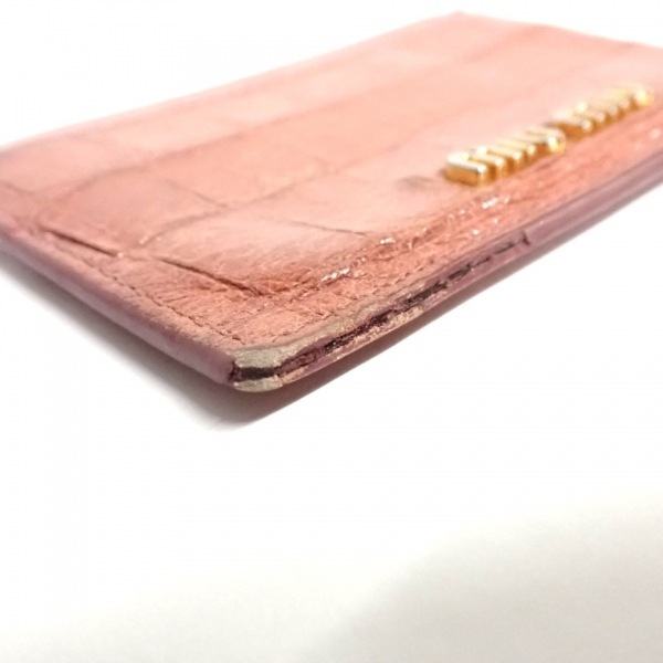 ミュウミュウ miumiu カードケース - レザー ピンクベージュ 型押し加工 財布の画像5