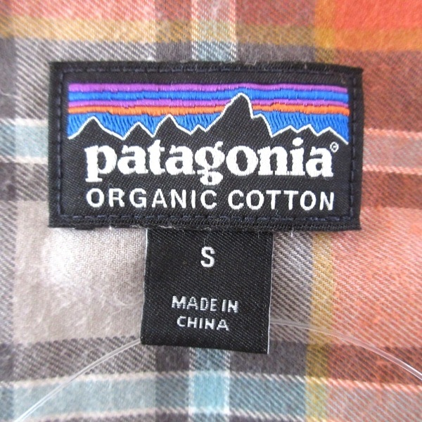 パタゴニア Patagonia 長袖シャツ サイズS - オレンジ×ライトグリーン×マルチ メンズ チェック柄 トップス_画像3