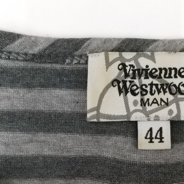 ヴィヴィアンウエストウッドマン Vivienne Westwood MAN 長袖Tシャツ サイズ44 L - 綿、リヨセル ダークグレー×グレー メンズ トップスの画像7