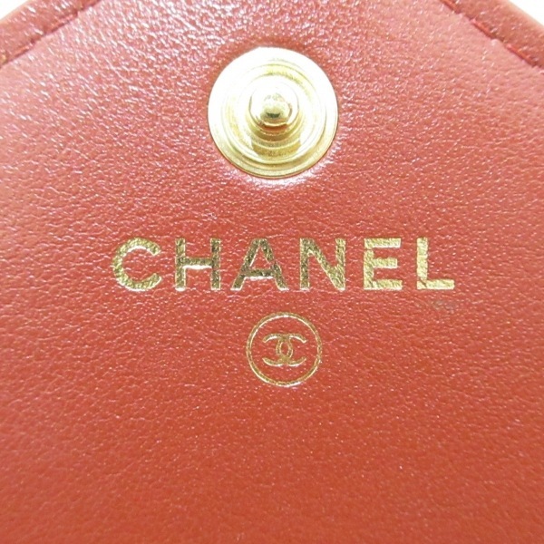 シャネル CHANEL Vステッチ(シェブロン) スエード レッドブラウン チェーンウォレット/ゴールド金具 26番台 財布_画像5