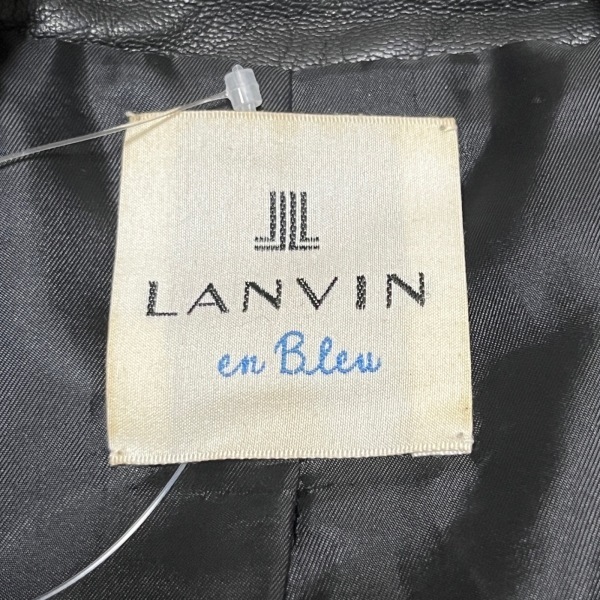 ランバンオンブルー LANVIN en Bleu ライダースジャケット サイズ38 M - 黒 レディース 長袖/レザー/ダブル/春/秋 ジャケット_画像3