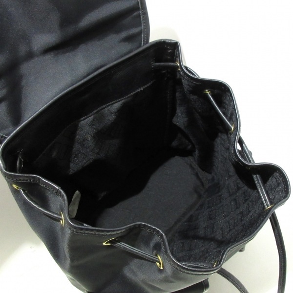 モスキーノ MOSCHINO リュックサック/バックパック ロゴ ナイロン×レザー 黒 バッグの画像7