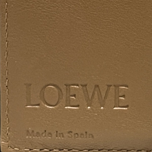 ロエベ LOEWE 2つ折り財布/ミニ/コンパクト - レザー カーキ×ベージュ 財布の画像5