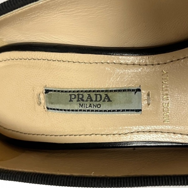 プラダ PRADA パンプス 37 1/2 - レザー 黒 レディース リボン 靴_画像5