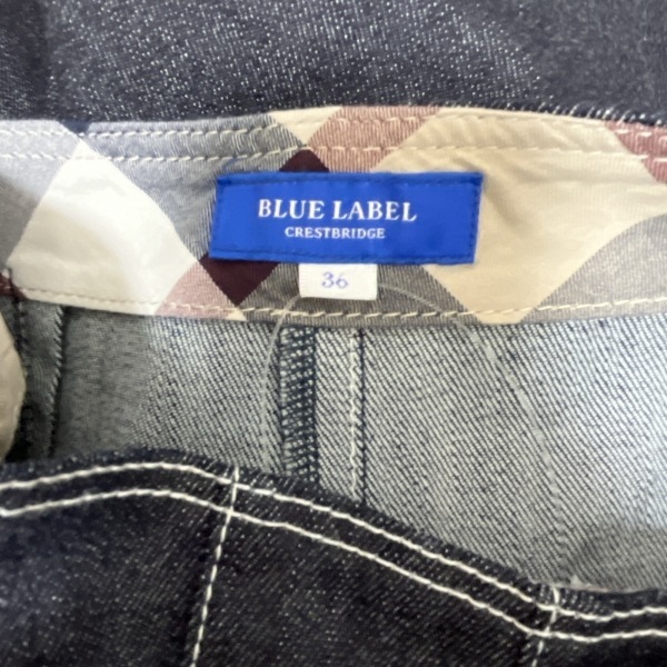 ブルーレーベルクレストブリッジ BLUE LABEL CRESTBRIDGE スカート サイズ36 S - ダークネイビー レディース ひざ丈/デニム ボトムス_画像3