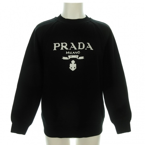 Prada Prada Trainer 134631 1ZT7 F0967 -Cotton Black x белые мужчины с длинным рукавом/вершиной экипажа
