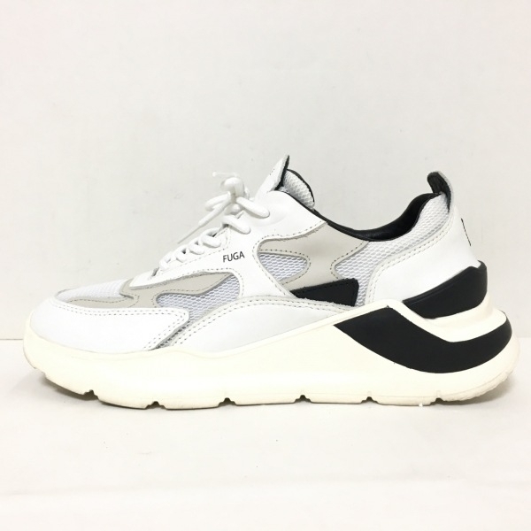  Date D.A.T.E. sneakers 23.5 - leather × nylon white × black × light gray lady's beautiful goods shoes 