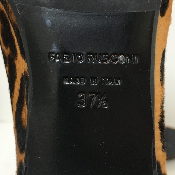 ファビオルスコーニ FABIO RUSCONI フラットシューズ 37 1/2 - ハラコ ブラウン×黒 レディース 豹柄 靴_画像6