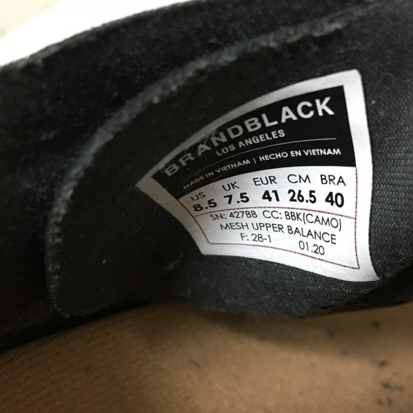 ブランドブラック BRANDBLACK スニーカー 26.5 - 化学繊維 黒×白 メンズ メッシュ/インソール取外し可 靴_画像6