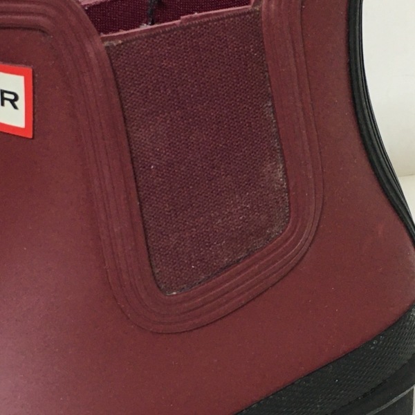  Hunter HUNTER короткие сапоги UK5 - Raver бордо × чёрный женский стелька снят возможно / со вставкой из резинки обувь 