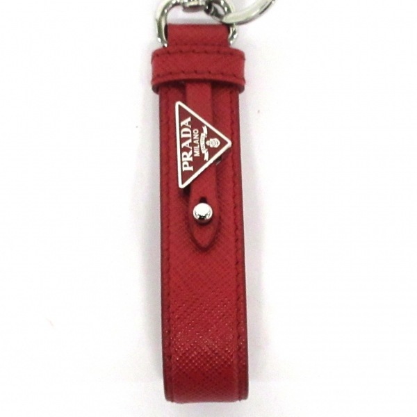  Prada PRADA key holder ( charm ) 2PP68T - leather × metal material red × silver key ring attaching key holder 
