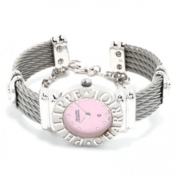 PHILIPPE CHARRIOL(CHARRIOL) наручные часы солнечный Toro pe6009908 женский стразы указатель / ракушка циферблат / серебряный 925 розовый ракушка 