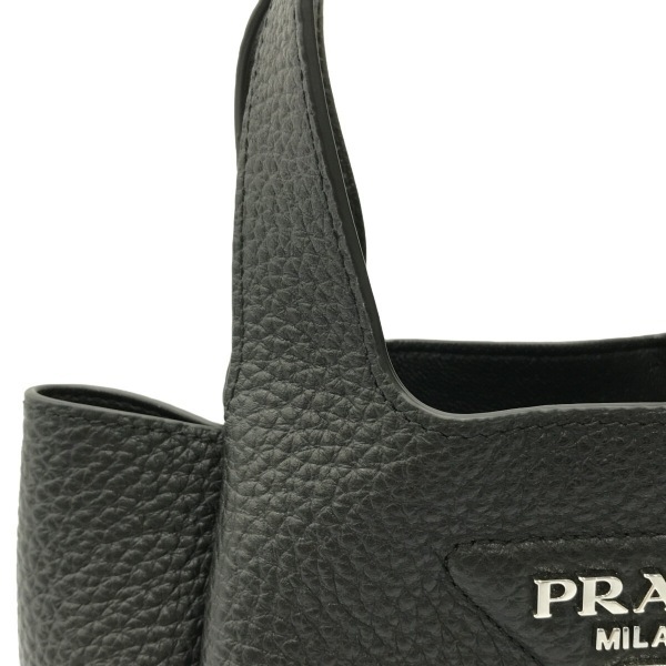 プラダ PRADA トートバッグ 1BA349 トライアングルロゴ レザー 黒 ミニバッグ バッグの画像9