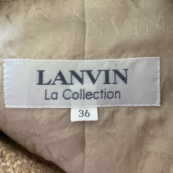 ランバン LANVIN スカートスーツ ベージュ×イエロー×マルチ レディース ツイード/La Collection レディーススーツ_画像3