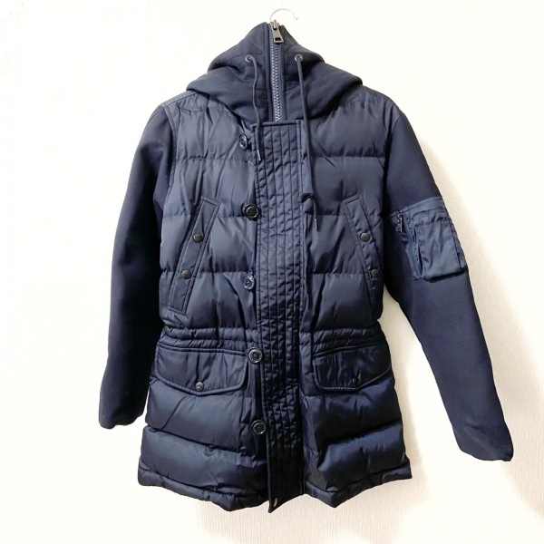 モンクレール MONCLER ダウンジャケット サイズ0 XS MONTEMART(モンテマート) ダークネイビー×黒 メンズ 長袖/冬 ジャケット_画像1