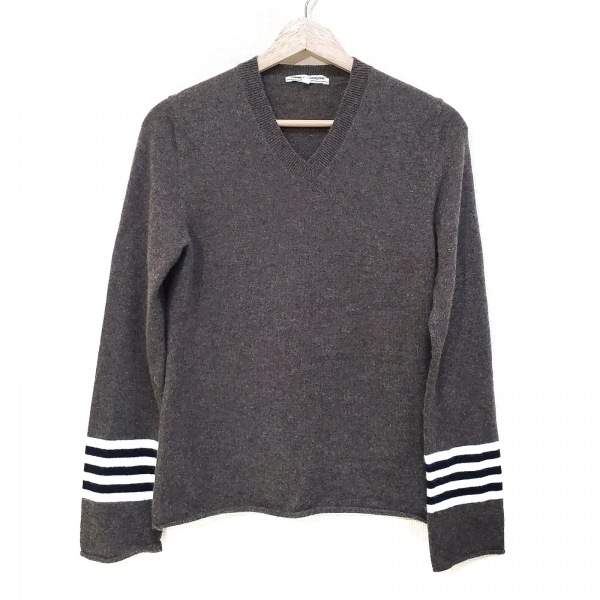  Comme des Garcons COMMEdesGARCONS long sleeve sweater / knitted size S - gray beige lady's V neck tops 