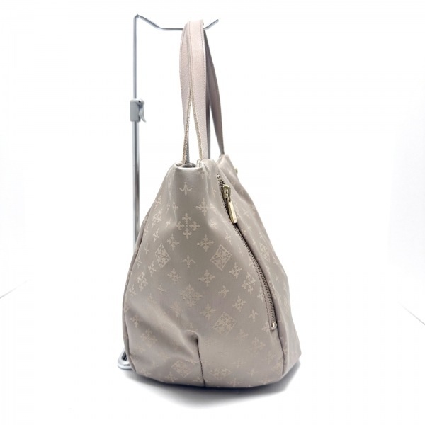  Russet russet tote bag - nylon × leather pink beige bag 