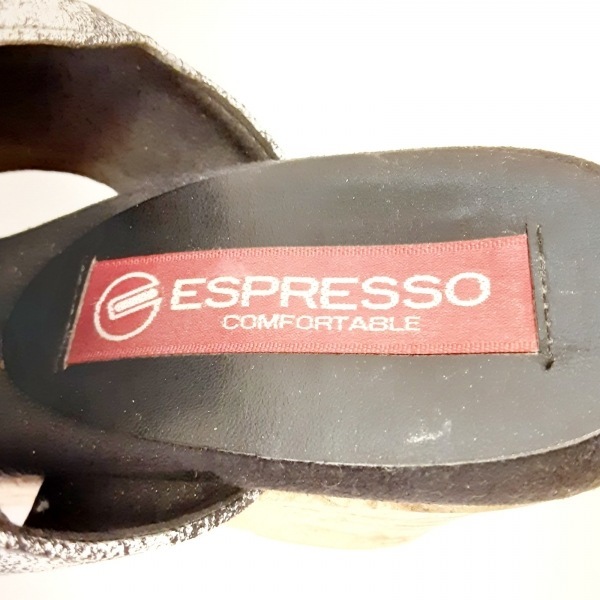 エスプレッソ espresso サンダル 23 - レザー シルバー×黒 レディース ウェッジソール 靴の画像5