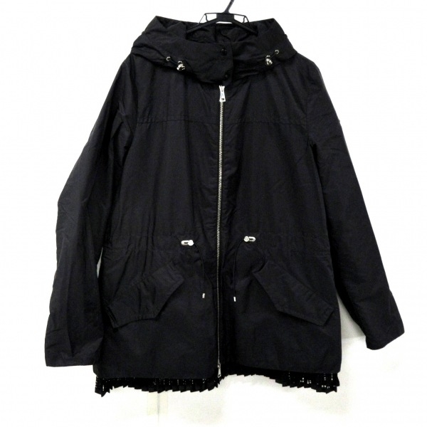 モンクレール MONCLER サイズ5 XS H10931A00116 54155 BAABA(バアバ) 黒 レディース 長袖/プリーツ/カットワークレース/春/秋 美品 コート_画像1