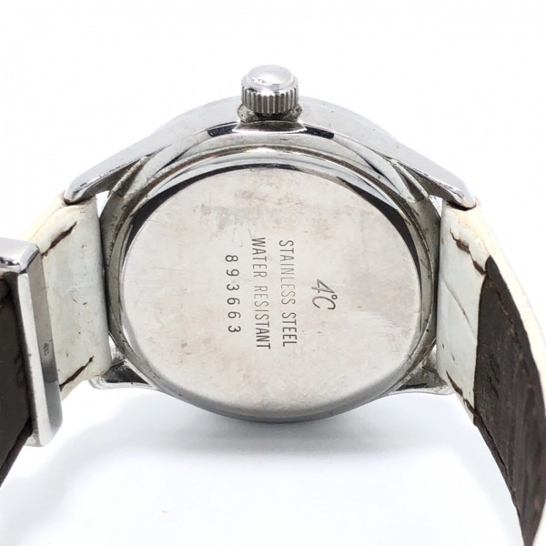 4℃(ヨンドシー) 腕時計 - レディース シェル文字盤/ラインストーン ホワイトシェルの画像4