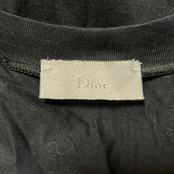 ディオールオム Dior HOMME 半袖Tシャツ サイズS - 黒×ダークブラウン メンズ Vネック トップス_画像3