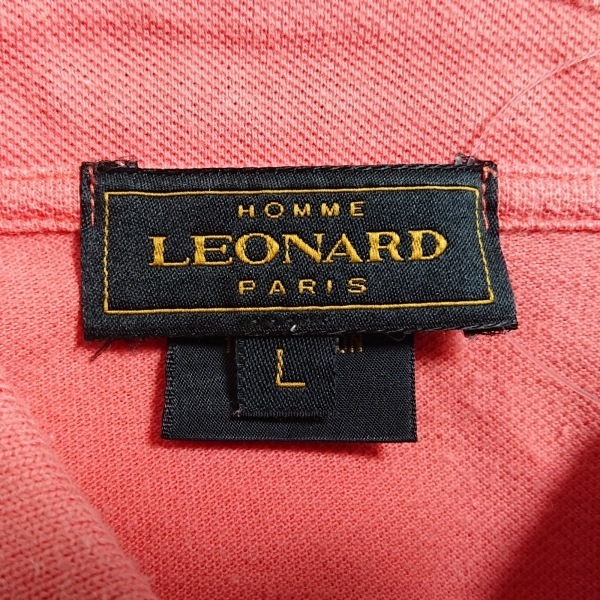 レオナール LEONARD 半袖ポロシャツ サイズL - ピンク メンズ トップス_画像3