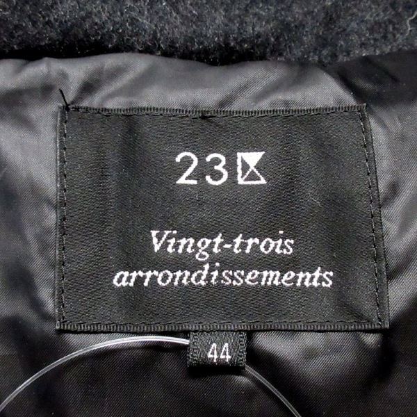 ニジュウサンク 23区 ダウンコート サイズ45 - 黒×ダークグレー レディース 長袖/冬 コートの画像3