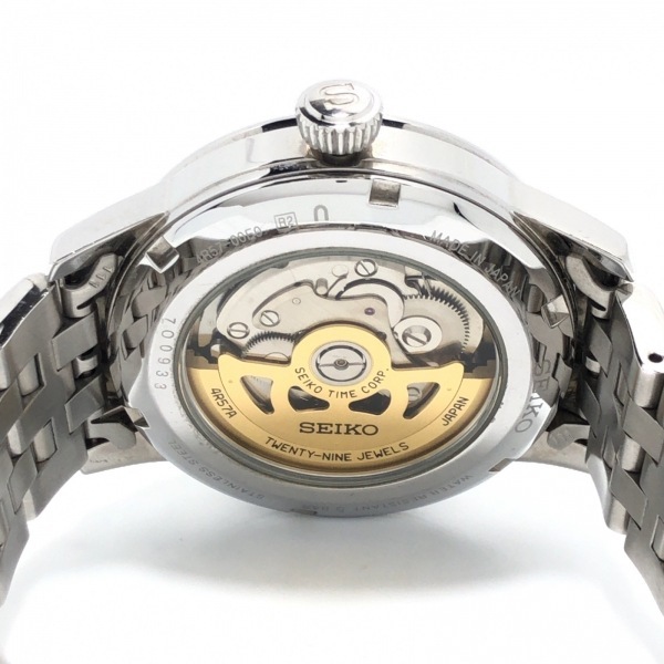 SEIKO(セイコー) 腕時計 PRESAGE(プレザージュ) 4R57-00E0 メンズ 裏スケ シルバーの画像4