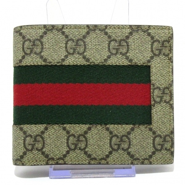 グッチ GUCCI 2つ折り財布/ミニ/コンパクト 408826 GGスプリーム シェリー(ウェブ) PVC(塩化ビニール)×コットン 美品 財布_画像1