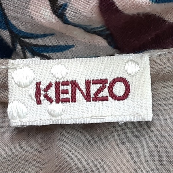 ケンゾー KENZO - ピンクベージュ×ブルーグレー×マルチ レディース クルーネック/半袖/ロング/ボーダー/花柄 ワンピース_画像3