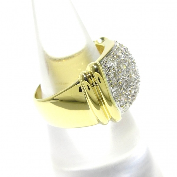  polished # Ponte Vecchio PonteVecchio ring 10 number K18YG×K18WG× diamond diamond 1.23ct beautiful goods accessory ( finger )