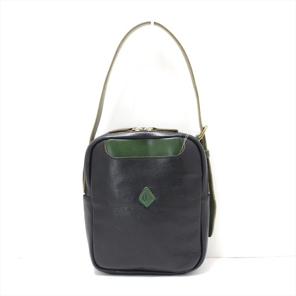 クレドラン CLEDRAN ショルダーバッグ - レザー 黒×グリーン バッグの画像1