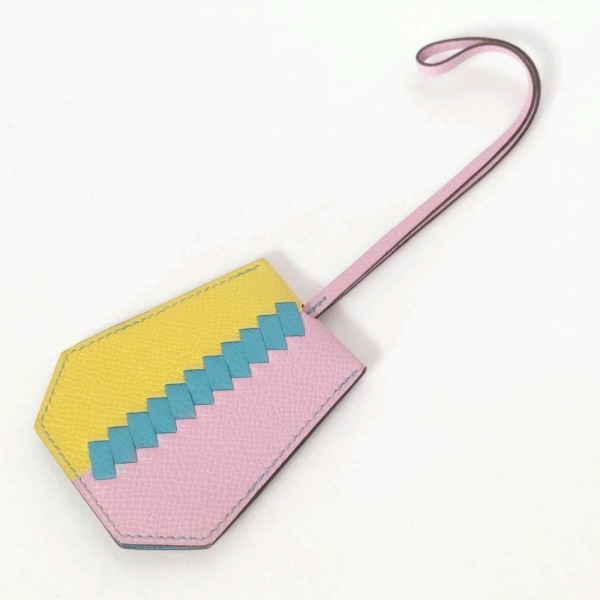  Hermes HERMES key holder ( charm ) cloche to*krevo- Epson pink × yellow × light blue Y beautiful goods key holder 