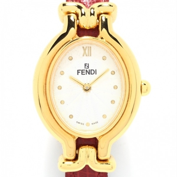FENDI( Fendi ) wristwatch # beautiful goods - 640L lady's leather belt ivory 