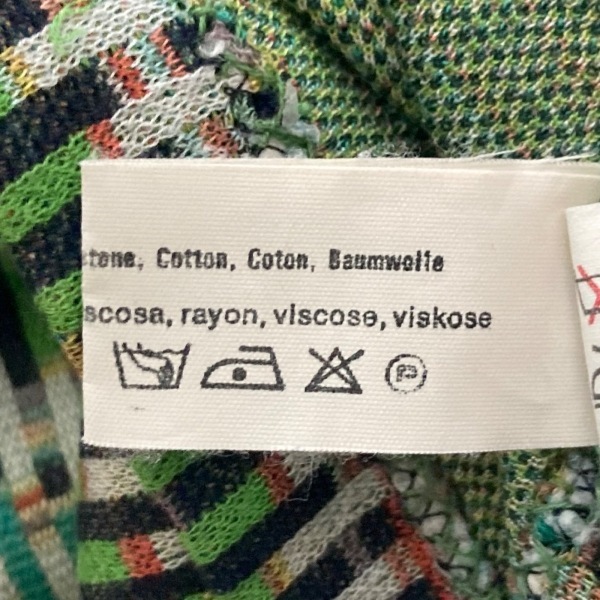 ミッソーニスポーツ MISSONI SPORT 半袖カットソー サイズ42 L - グリーン×黒×マルチ レディース クルーネック トップス_画像5