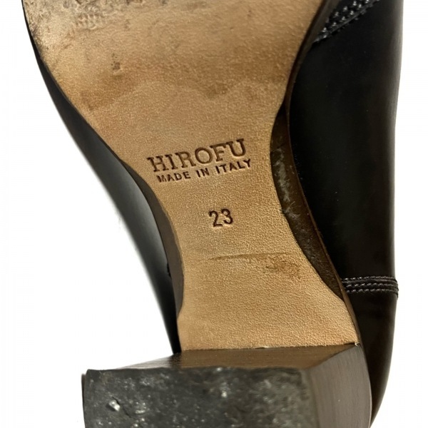  Hirofu HIROFU pumps 23 - leather black lady's shoes 