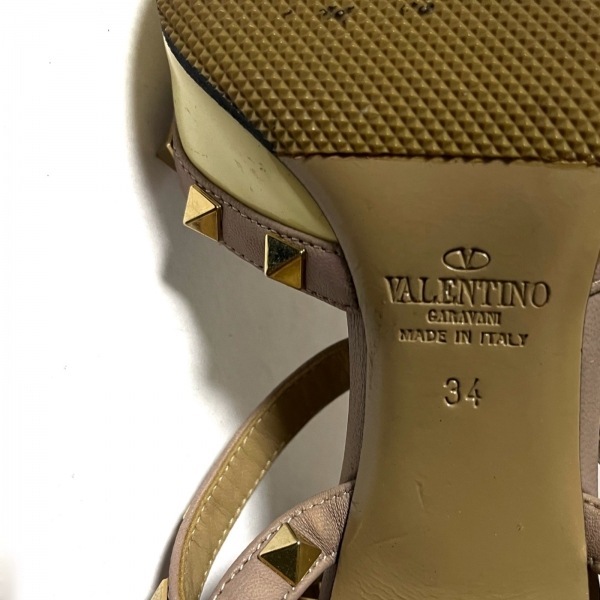 バレンチノガラバーニ VALENTINOGARAVANI サンダル 34 - エナメル（レザー）×レザー ライトイエロー×ベージュ レディース 靴_画像6
