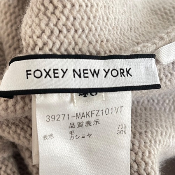 フォクシーニューヨーク FOXEY NEW YORK 長袖セーター/ニット サイズ40 M - グレーベージュ レディース タートルネック トップスの画像3