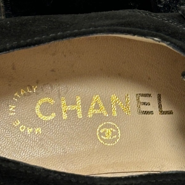 シャネル CHANEL シューズ 37 1/2 - スエード 黒 レディース 靴_画像5