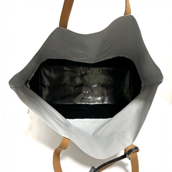  Marni MARNI большая сумка - PVC( соль . винил )× кожа светло-серый × чёрный сумка 