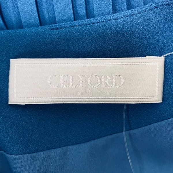  cell Ford CELFORD size 38 M - light blue lady's no sleeve / maxi height / pleat One-piece 