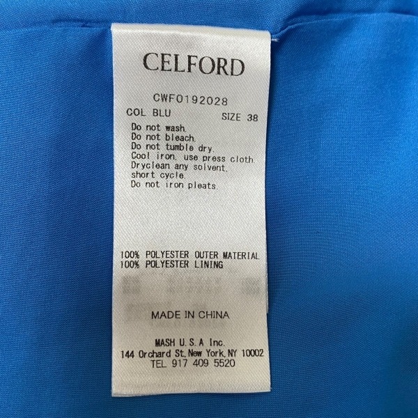  cell Ford CELFORD size 38 M - light blue lady's no sleeve / maxi height / pleat One-piece 